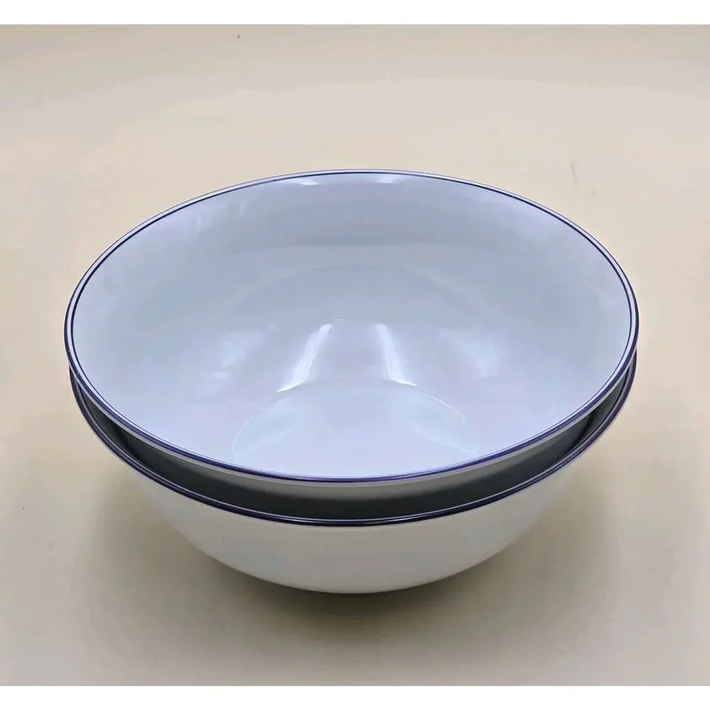 Alfoldi Porcelan Serving Bowl Set of 2 Blue Rim 10